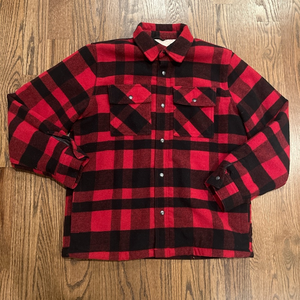 Old Navy Red / Black Checkered Sherpa Lined Jacket